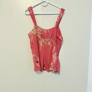 Cinnamon Girl Floral Coral Camisole Top